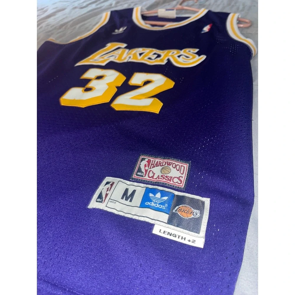 Adidas Lakers Magic Johnson 32 Hardwood Classics Jersey Purple Mens Medium